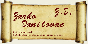 Žarko Danilovac vizit kartica
